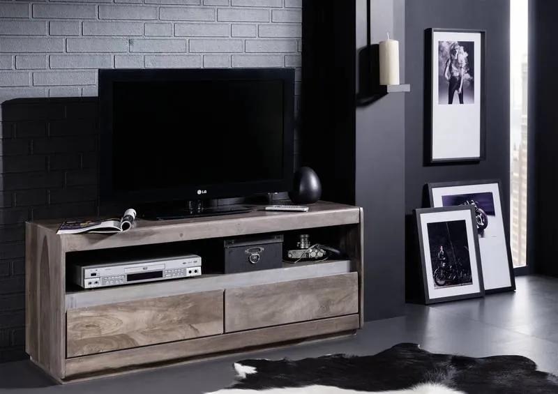 Bighome - ROUND TV stolík 120x50 cm, dymová, palisander