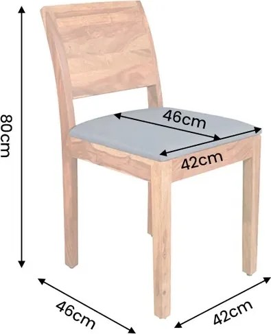 Dizajnová stolička Timber II Sheesham / tmavosivá ekokoža