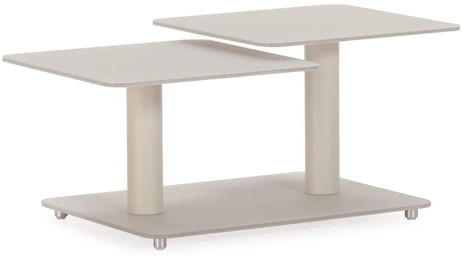 Krémovobiely sklenený konferenčný stolík 54x115 cm Elvi – Marckeric