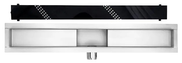 Granada sprchový žľab s čiernym sklom, 70 cm