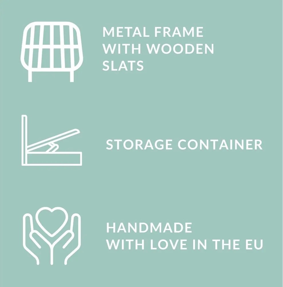 Béžová čalúnená dvojlôžková posteľ s úložným priestorom s roštom 180x200 cm Maumere – Maison de Rêve