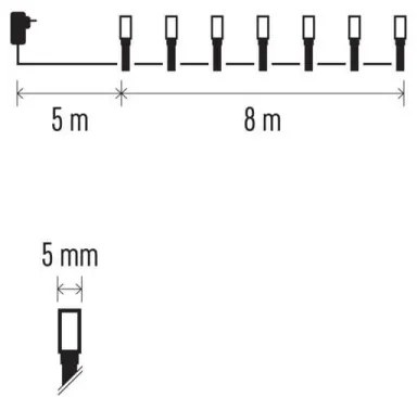 LED Vianočná vonkajšia reťaz 80xLED/13m IP44 multicolor
