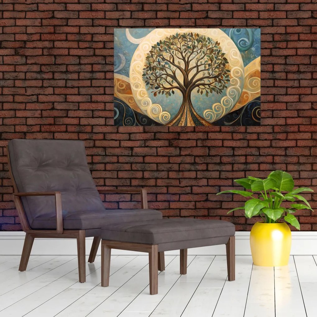 Obraz – Strom života a špirály (90x60 cm)