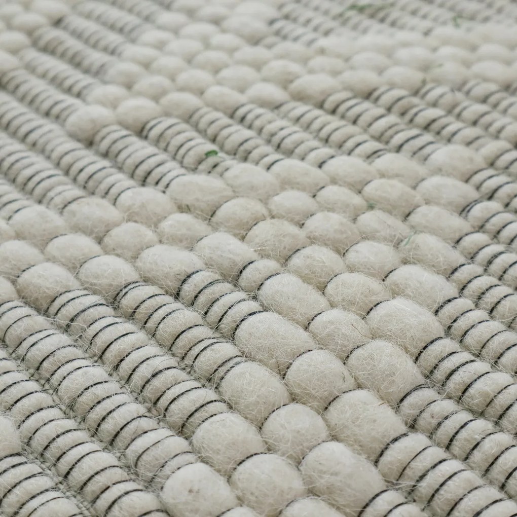 Asra, Kusový ručne tkaný koberec Woolen 5 White, 150x240, biela, obývacia izba