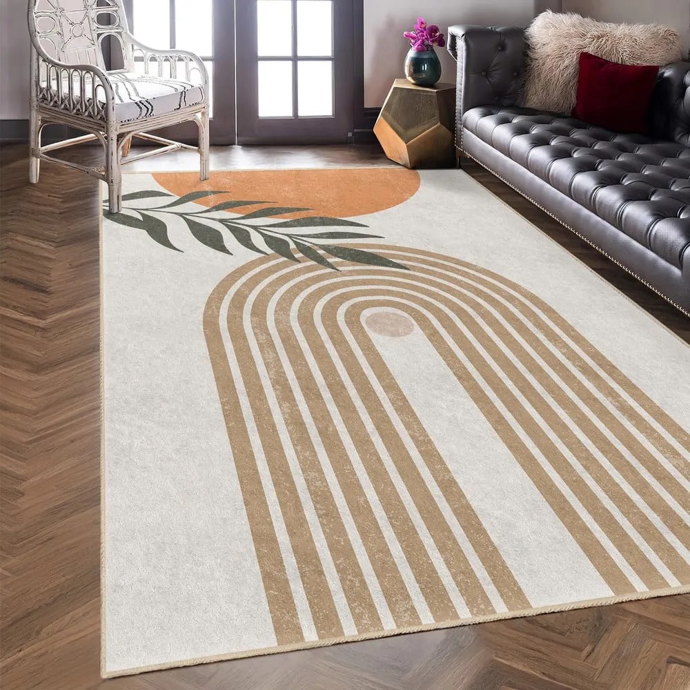 Krémový prateľný koberec 80x150 cm Dot Arch – Mila Home