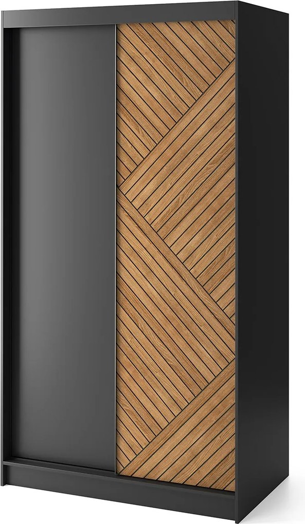 Šatní skříň Marrphy 120 cm dub Caramel/černá