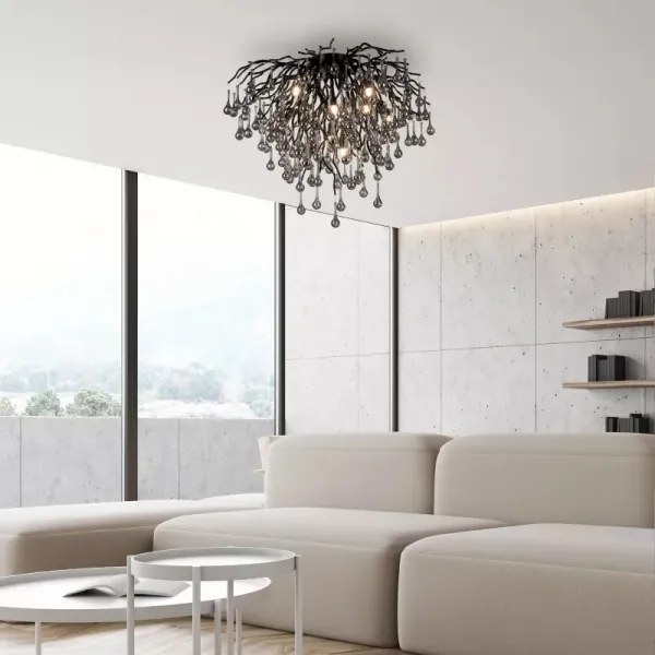 Paul Neuhaus 8091-18 - Prisadený luster ICICLE 9xG9/40W/230V priemer 50 cm čierny