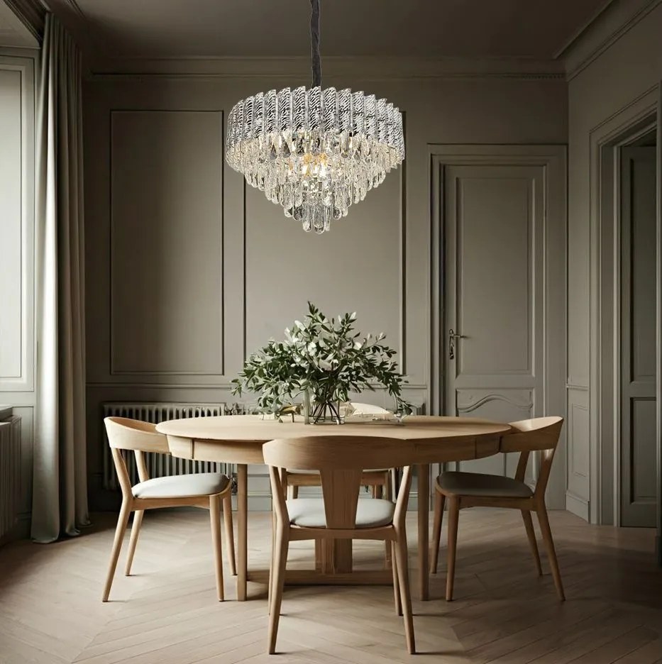 Toolight Toolight, krištáľové závesné svietidlo 50cm, 7xE14, G055-CP, chróm, OSW-08949