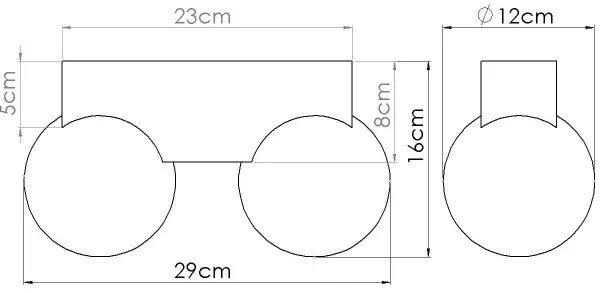 Sollux SL.1683 - Stropné svietidlo BULBO 2xG9/8W/230V buk/biela