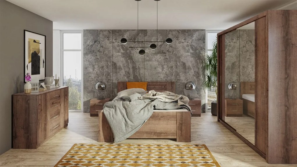 Spálňa Kler VI, Farby: biela / biely + ekokoža soft 017 pik