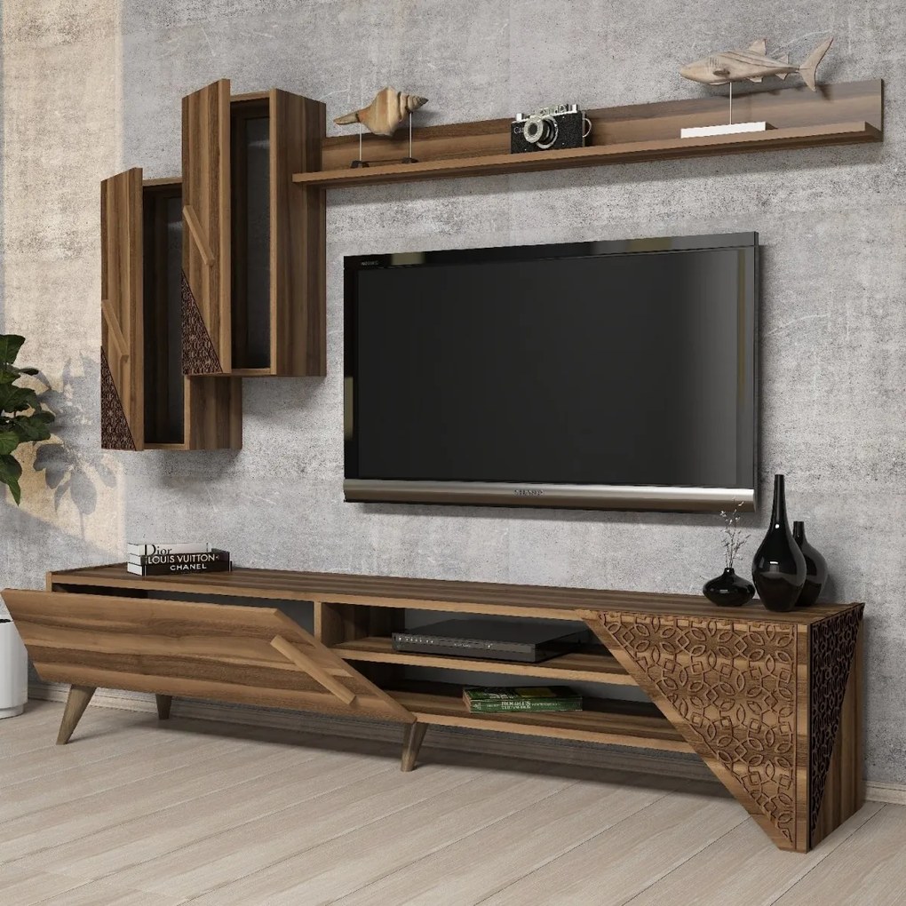 Obývacia stena Beril 180 cm tmavohnedá