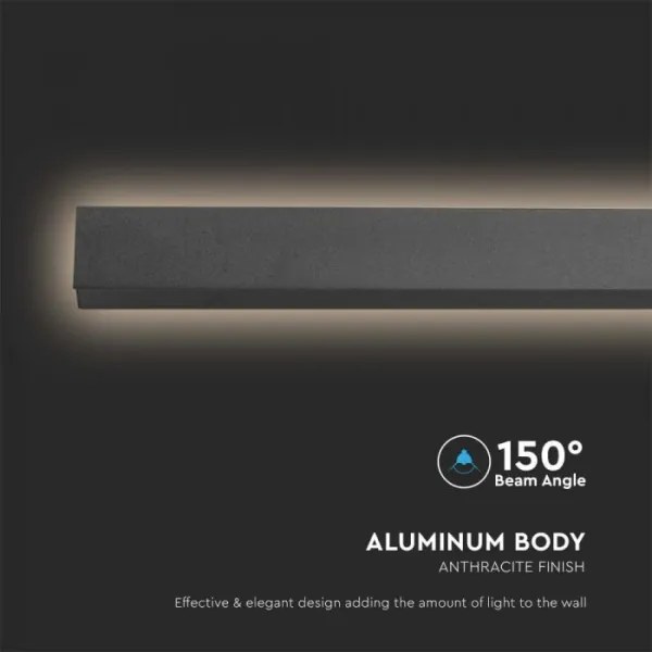 LED vonkajšie nástenné svietidlo LED/23W/230V 4000K IP65 141 cm antracit