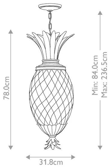 Hinkley HK-PLANT4-P-PL - Luster na reťazi PLANTATION 4xE14/40W/230V strieborná
