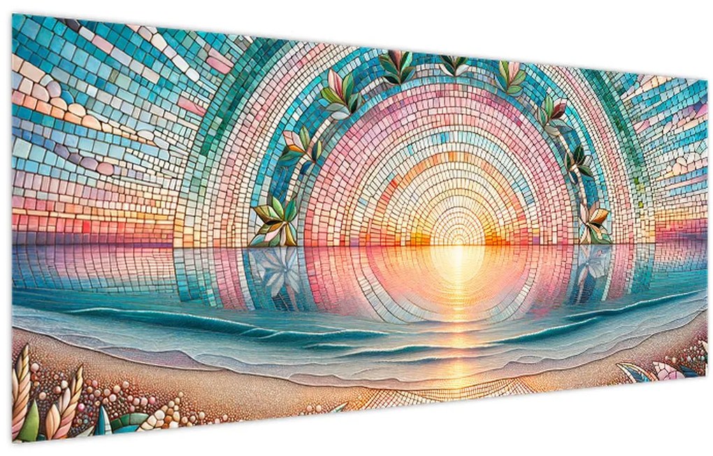 Obraz – Mozaika zapadajúceho slnka (120x50 cm)