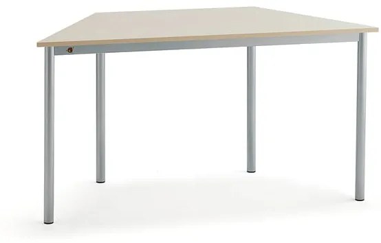 Stôl SONITUS TRAPETS, 1200x600x720 mm, HPL - breza, strieborná