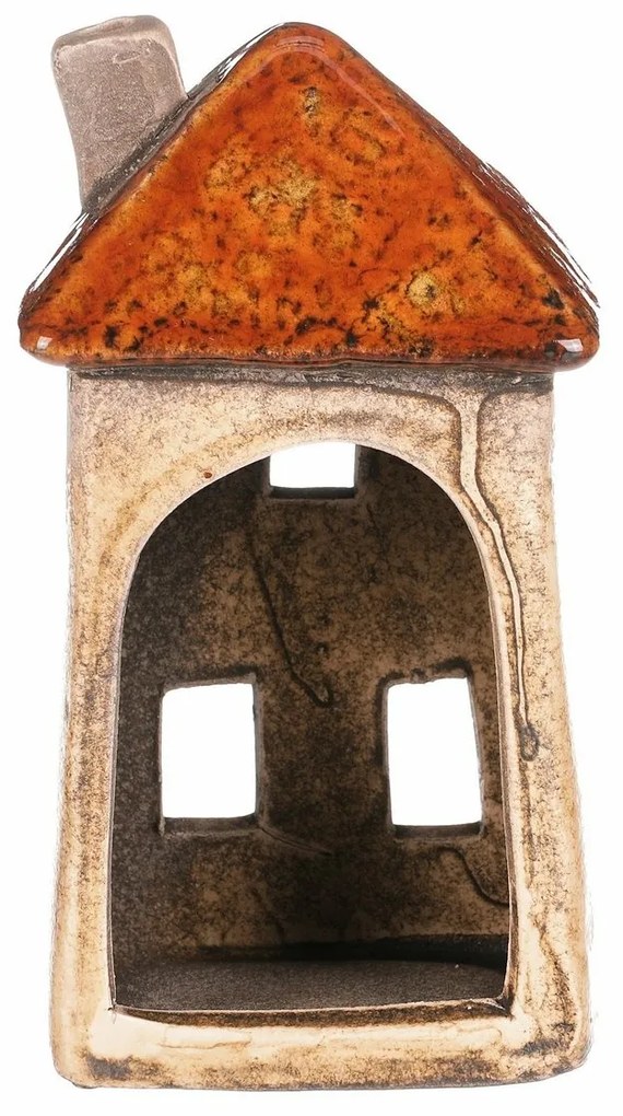 Svietnik na čajovú sviečku Domček, 7 x 13 x 6 cm