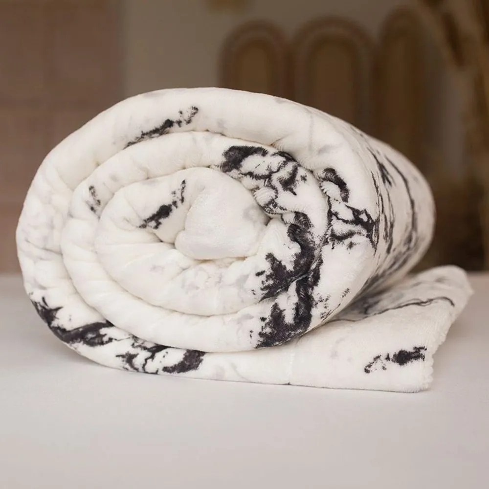 Jerry Fabrics Mikroplyšová deka s baránkom - Mramor hnedý | 150 x 200 cm