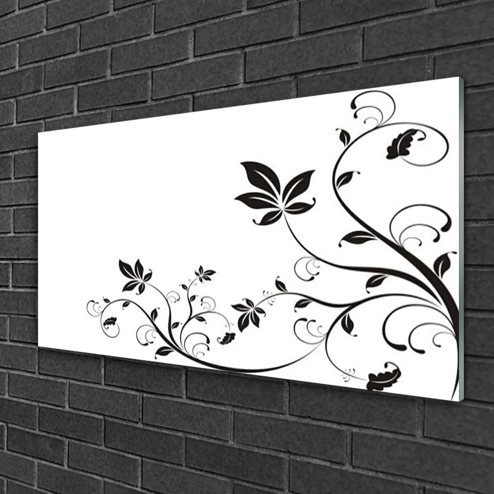 Skleneny obraz Abstrakcie rastliny listy 120x60 cm