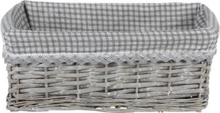 Prútený košík Joy, šedý malý%