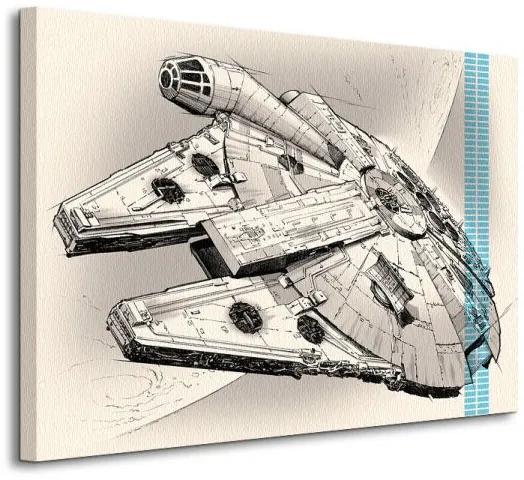 Art Group Obraz na plátne Star Wars VII (Millennium Falcon) 80x60cm