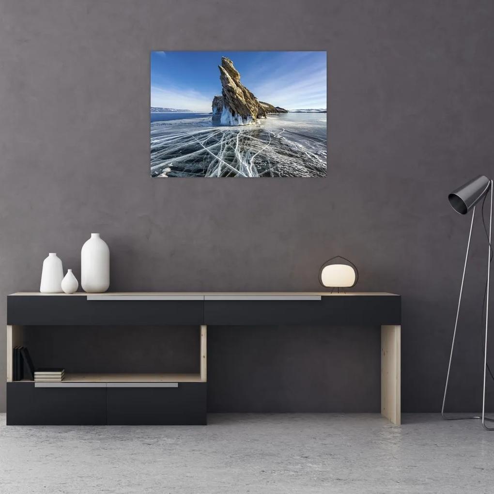 Sklenený obraz ľadovej skaly (70x50 cm)