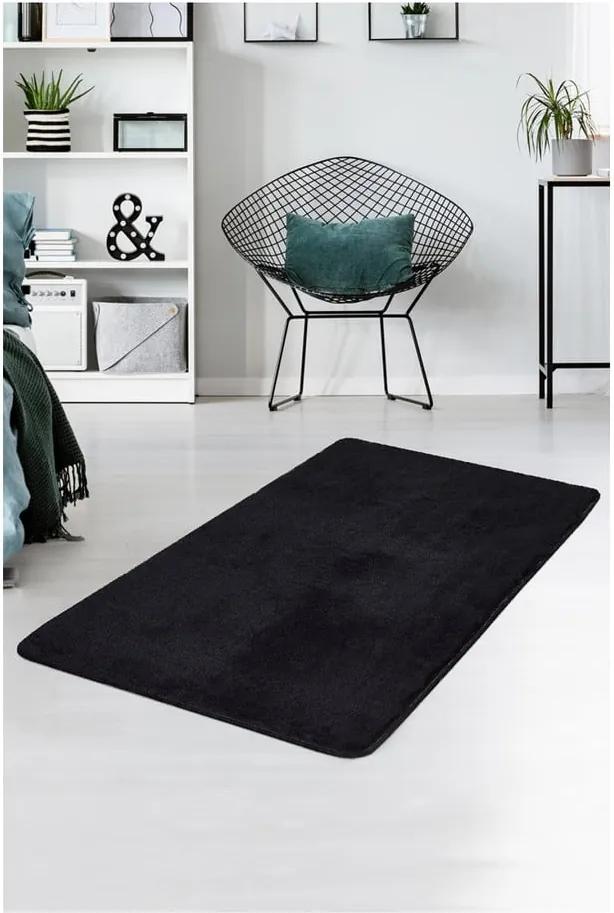 Čierny koberec Milano, 140 × 80 cm