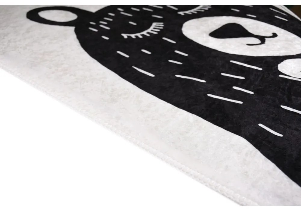 Čierno-biely prateľný detský koberec 160x230 cm Bear Family v2 – Vitaus