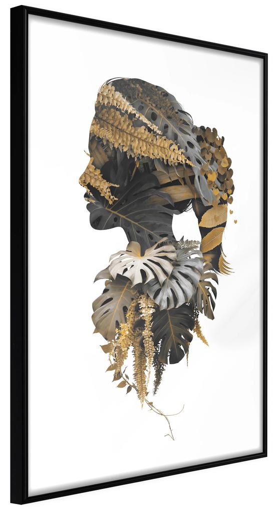 Artgeist Plagát - Jungle Man [Poster] Veľkosť: 30x45, Verzia: Zlatý rám s passe-partout
