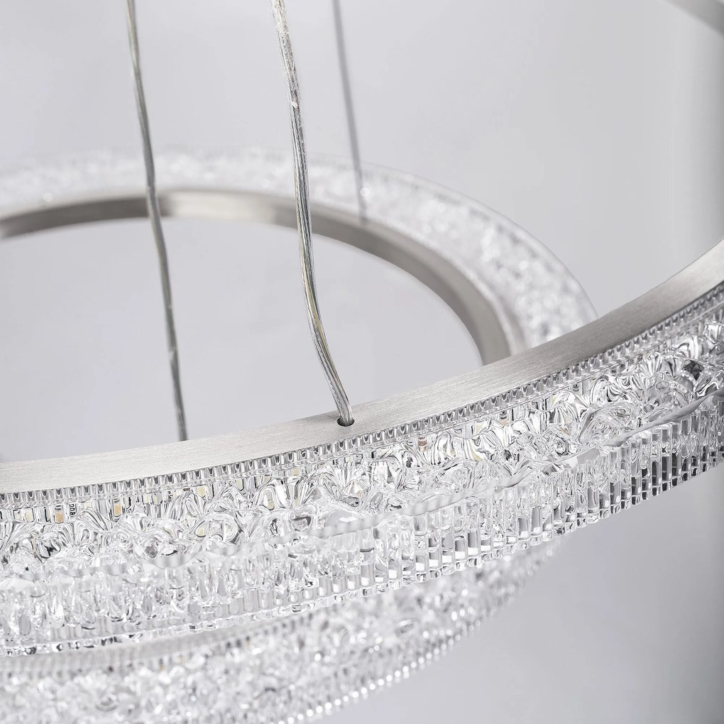 Toolight Toolight, LED závesné osvetlenie 60cm, 38W, 3500lm + diaľkové ovládanie, LHJ045-CP2, brúsená oceľ, OSW-50050