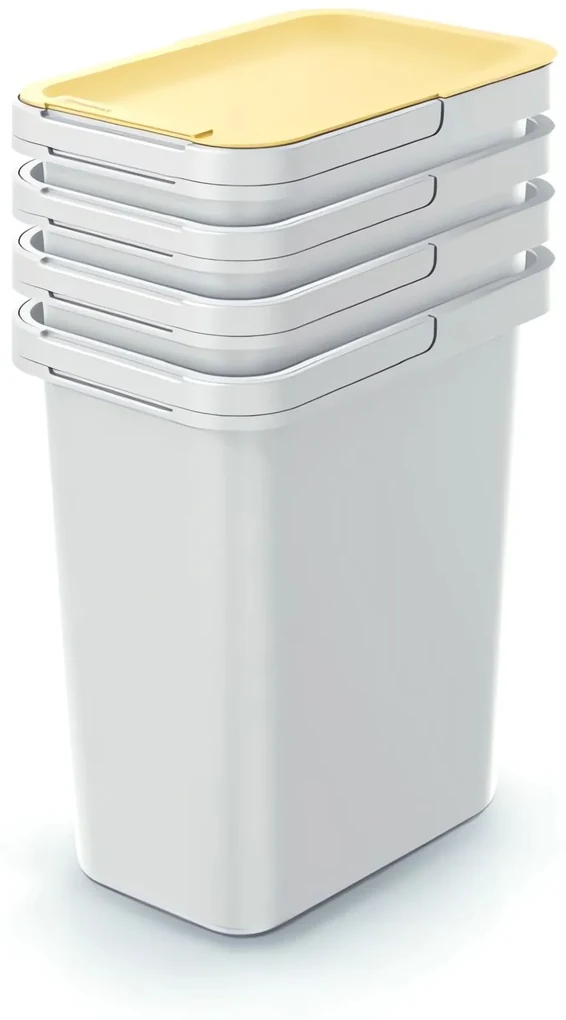 Odpadkový kôš SYSTEMA set, popolavo šedý objem 4 x 12l