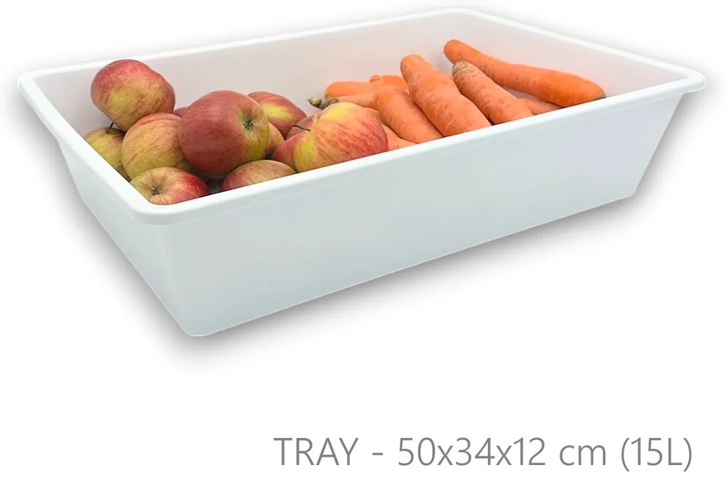 usporadejto.cz Súprava 3 úložných boxov do chladničiek a špájz, 3 ks, TRAY – biela