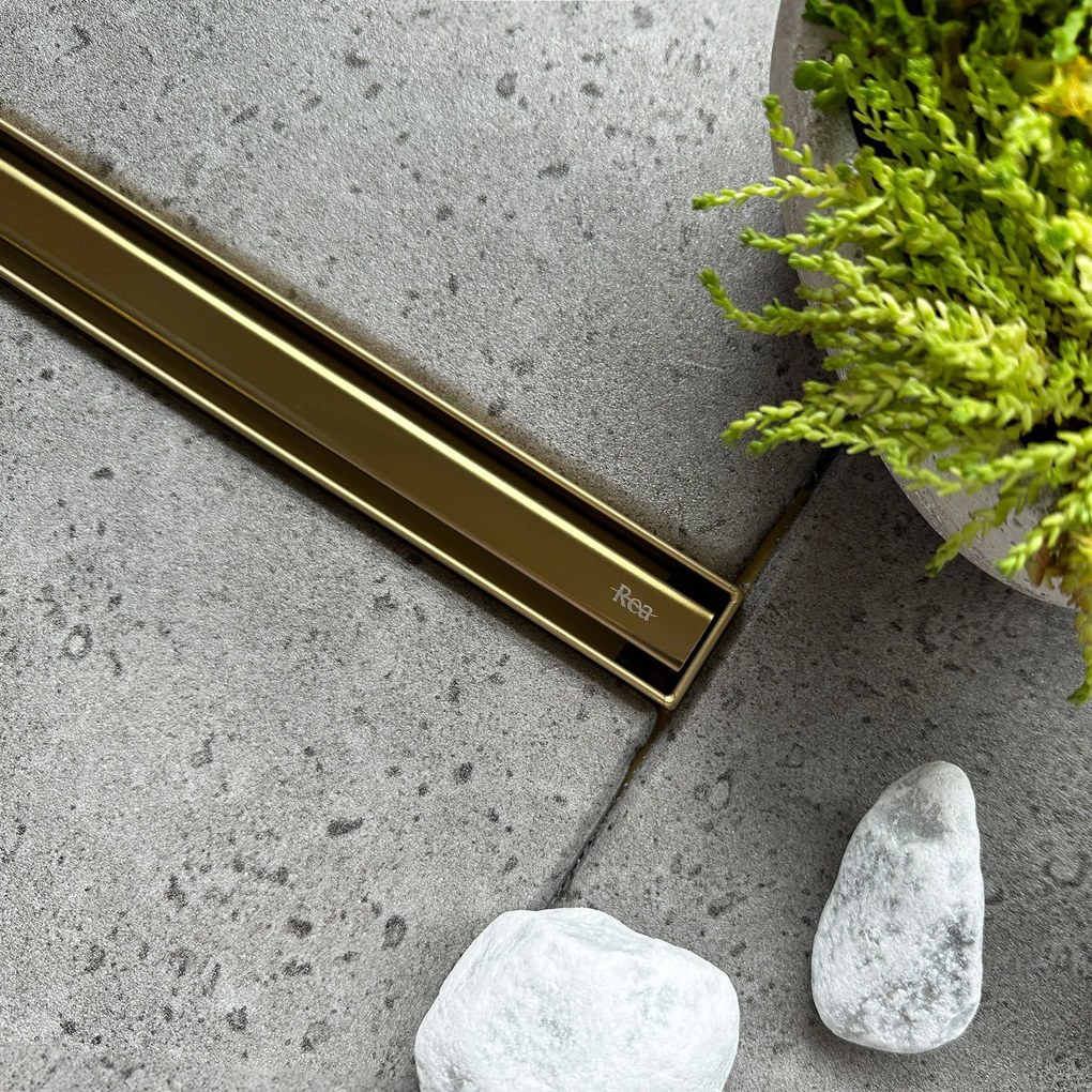 Rea Neox Slim Pro, odtokový žľab 80cm, zlatá lesklá, REA-G2719