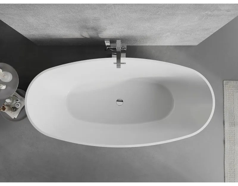 Mexen Lira, voľne stojaca vaňa, vzor, 170 × 80 cm, biela lesklá, chrómový prepad, 52831708000-01