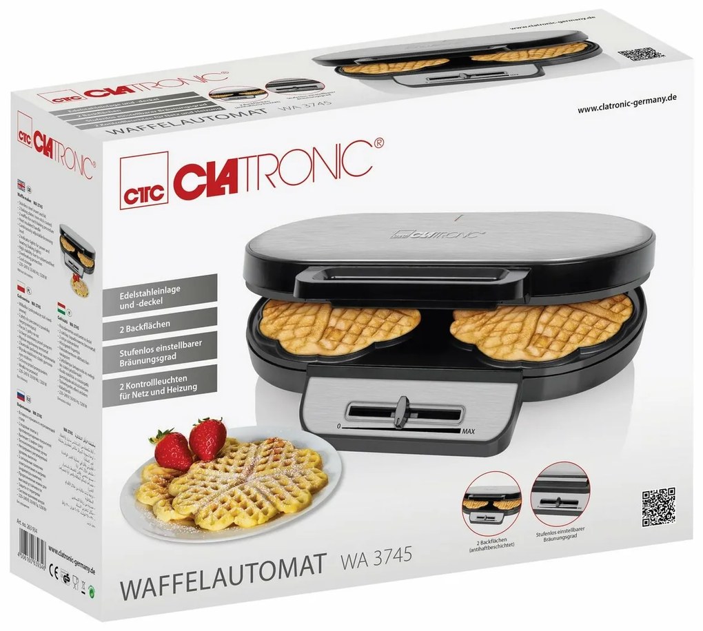 Clatronic WA 3745 vaflovač dvojitý