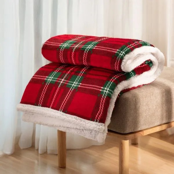 Deka MANTA kockovaná, červená 864778