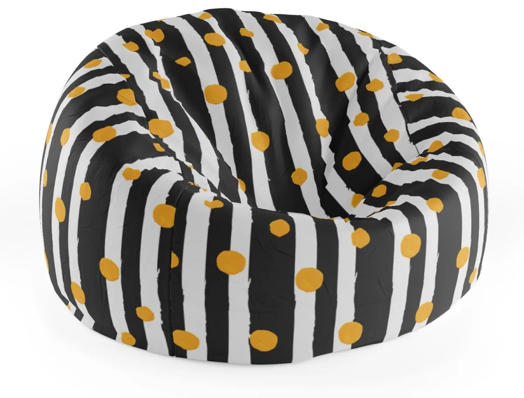 Sablio Sedací vak Cocoon Pruhy a bodky - 115 x 75 cm x 45 cm