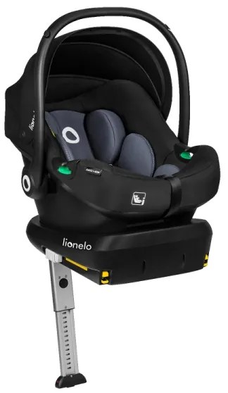 Lionelo - Otočná autosedačka so základňou ASTRID SET i-Size 40-87 cm Čierna/Sivá