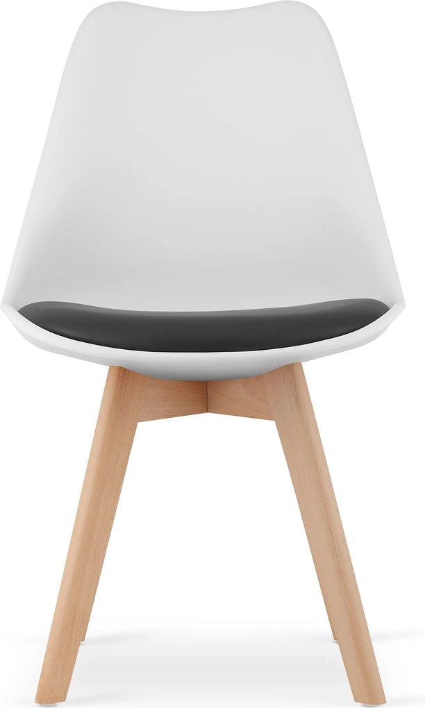 AKCIA Bielo-čierna stolička BALI MARK s bukovými nohami II. akosť