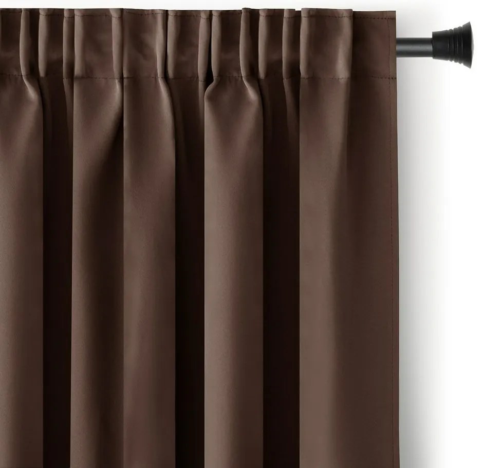 Restilo Záves Blackout Oxford Pleat tmavohnedá, 140 x 245 cm