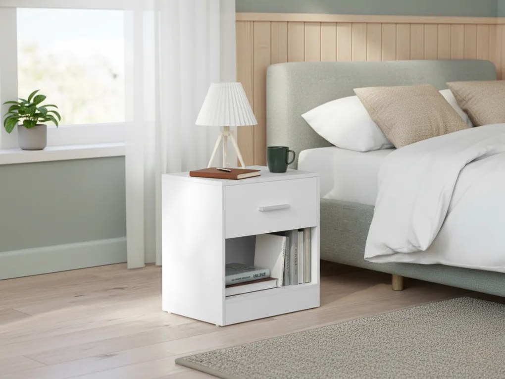 Nočné stolíky NOVERA sada 2 ks 39x28 cm, biele