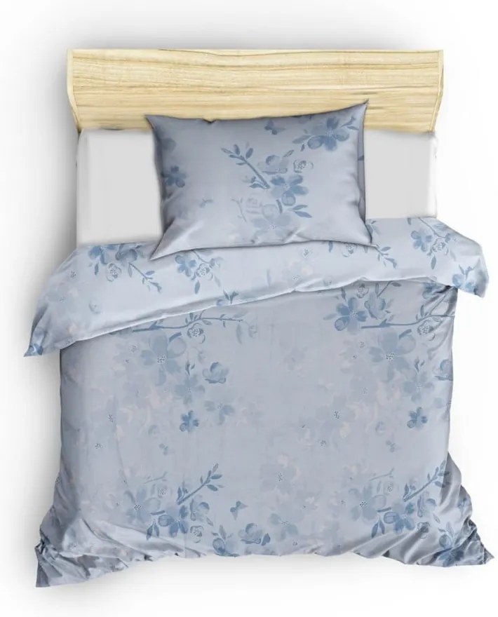 Svetlomodré obliečky na jednolôžko z bavlny Renforcé 140x200 cm Elena – Mijolnir
