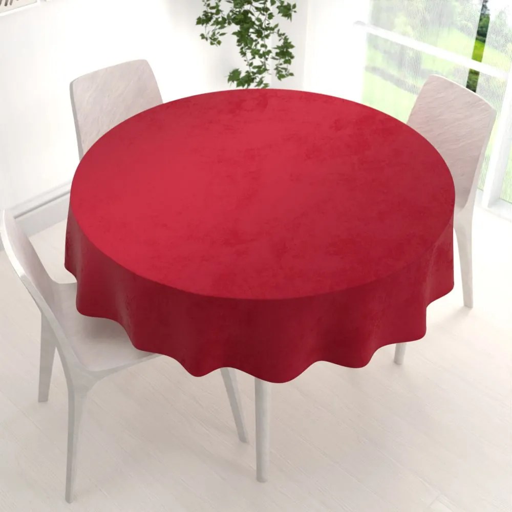 Biante Zamatový okrúhly obrus Velvet Premium SVP-038 Sýto červený Ø 50 cm