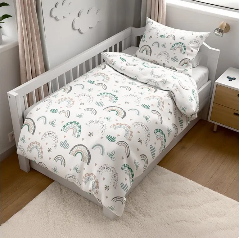 Krepové obliečky do postieľky Renforcé RAINUBI biele Rozmer obliečky: 45 x 65 cm | 90 x 140 cm