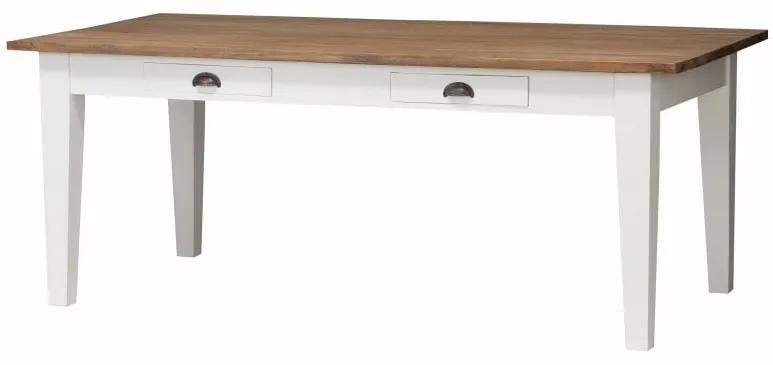 Stôl Milton white&amp;natural 200 x 100 x 78 cm