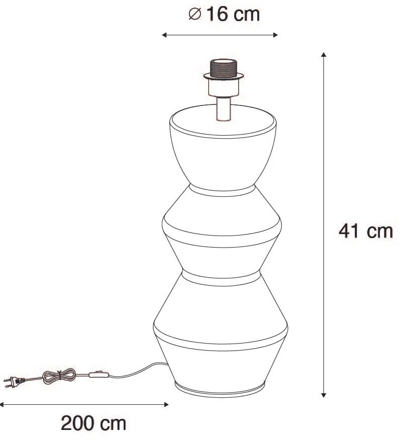 Dizajnová stolná lampa čierna keramická 16 cm bez tienidla - Alisia