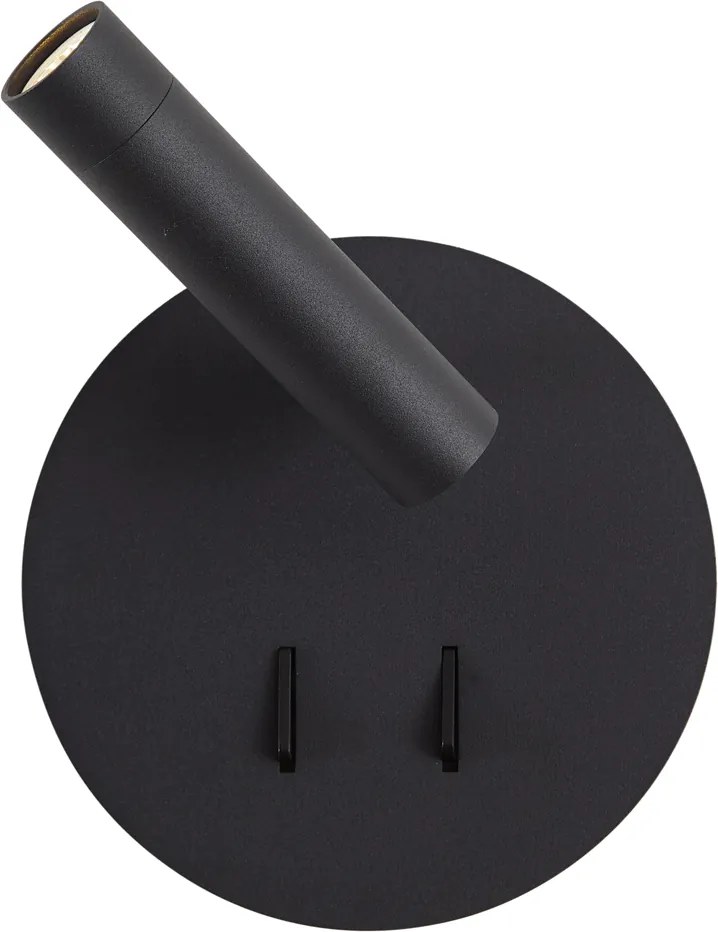 Moderná čierna nástenná lampa vrátane LED s USB-C - Croft