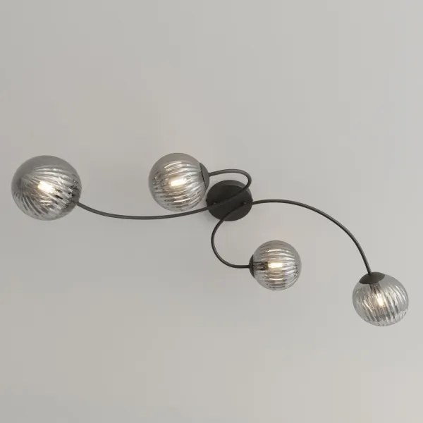 Prisadený luster VIBRA 4xE14/10W/230V čierna/šedá