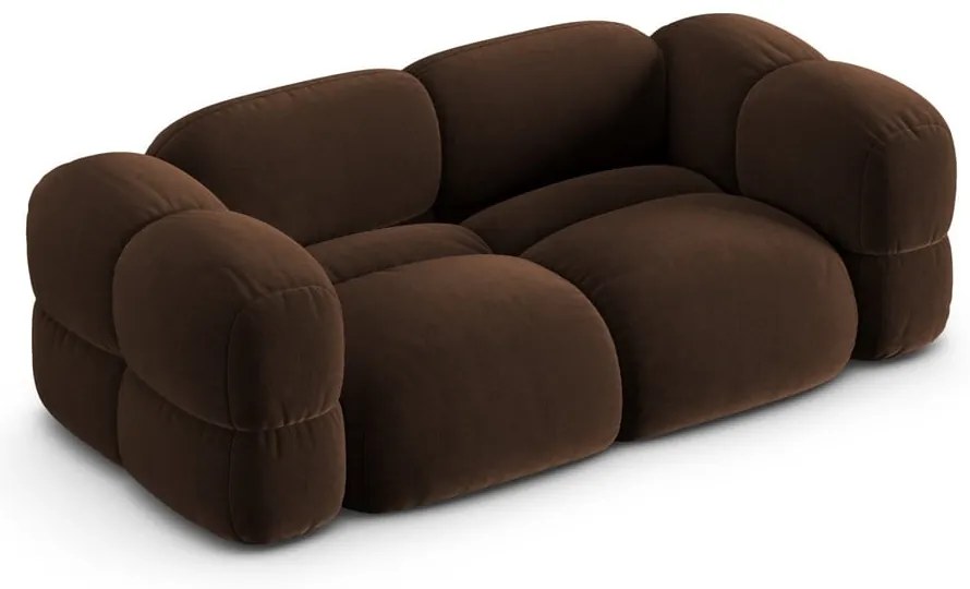 Tmavohnedá zamatová pohovka 210 cm Loretto – Cosmopolitan Design