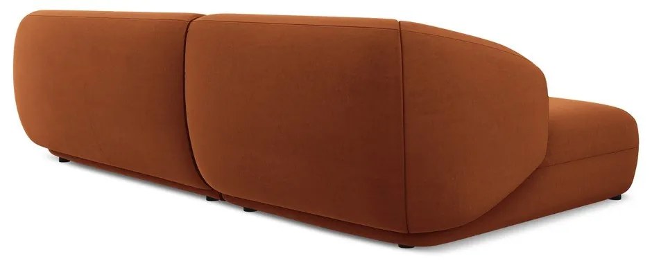 Oranžová zamatová rohová pohovka (ľavý roh) Moana – Makamii
