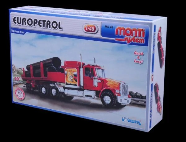 Stavebnice Monti 26 Europetrol Western star 1:48 v krabici 32x20,5x7,5cm